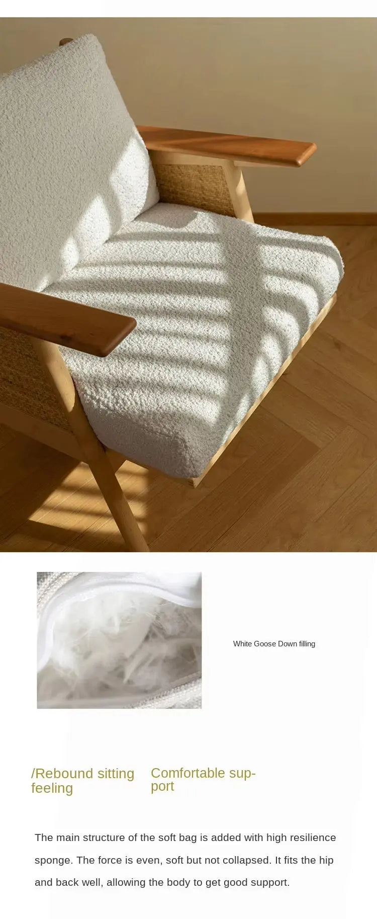 Japanese Wood Sofa Chair - AWOLUS