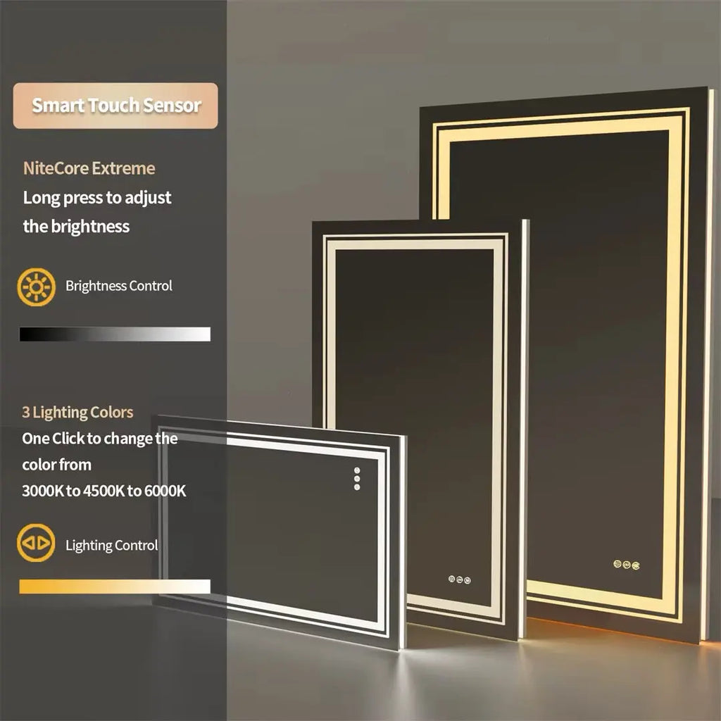 GeminiGlow Bathroom Mirror - AWOLUS