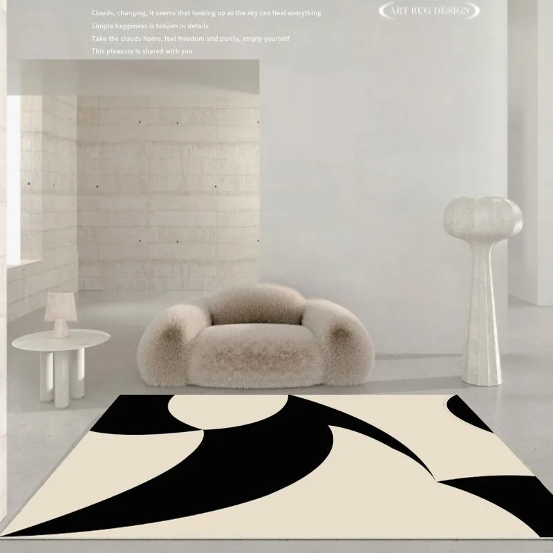 French Retro Living Room Decoration Plush Carpet Large Area Non-slip Mat Light Luxury Rugs for Bedroom Thicken Cream Lounge Rug AWOLUS