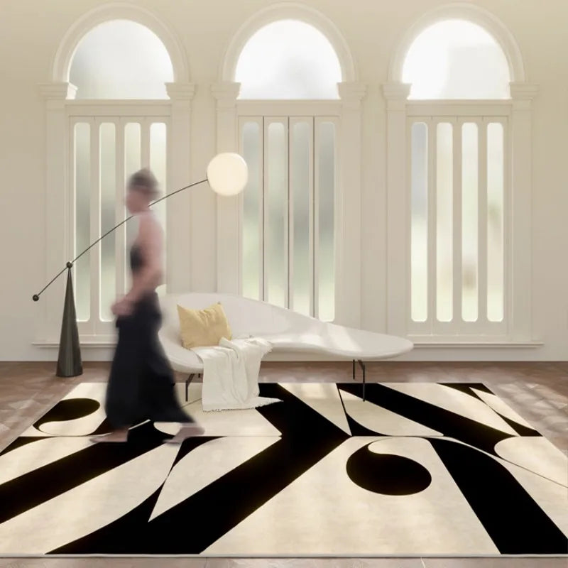 French Retro Living Room Decoration Plush Carpet Large Area Non-slip Mat Light Luxury Rugs for Bedroom Thicken Cream Lounge Rug AWOLUS