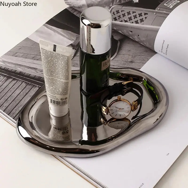 Nordic Plated Ceramic Tray - AWOLUS