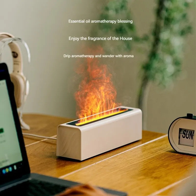 Colorful Simulation Flame Diffuser USB Plug-in Fragrance Office Home Flame Humidification Diffuser Diffuser AWOLUS