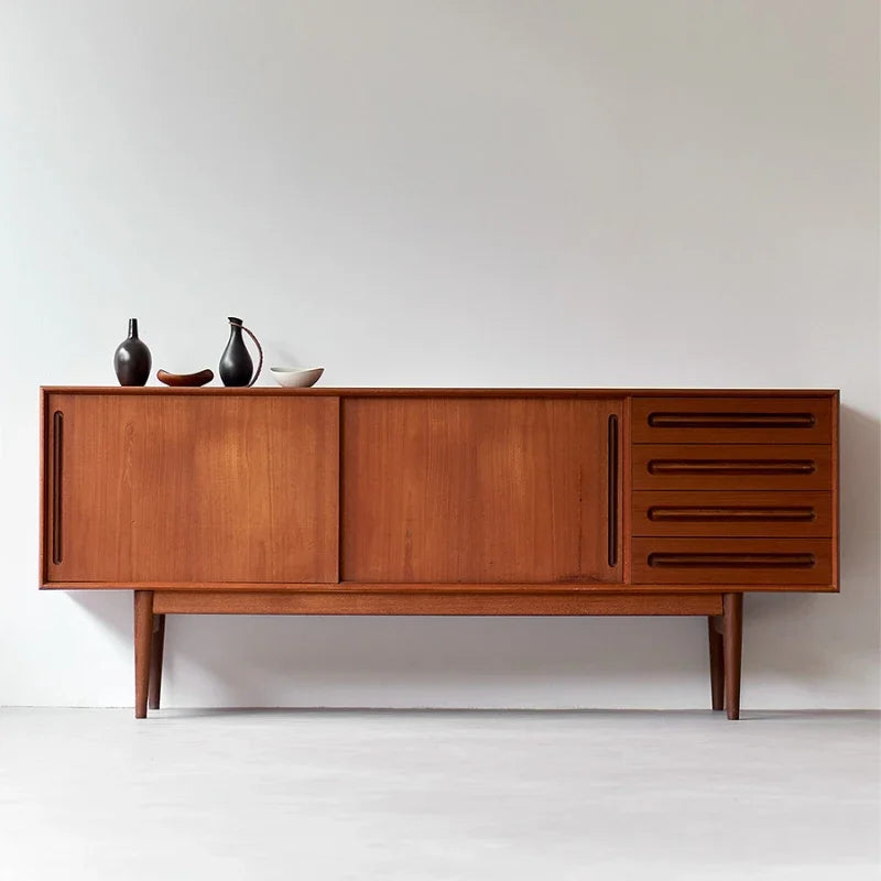 Retro modern TV cabinet log small apartment cherry wood furniture storage drawer storage cabinet AWOLUS