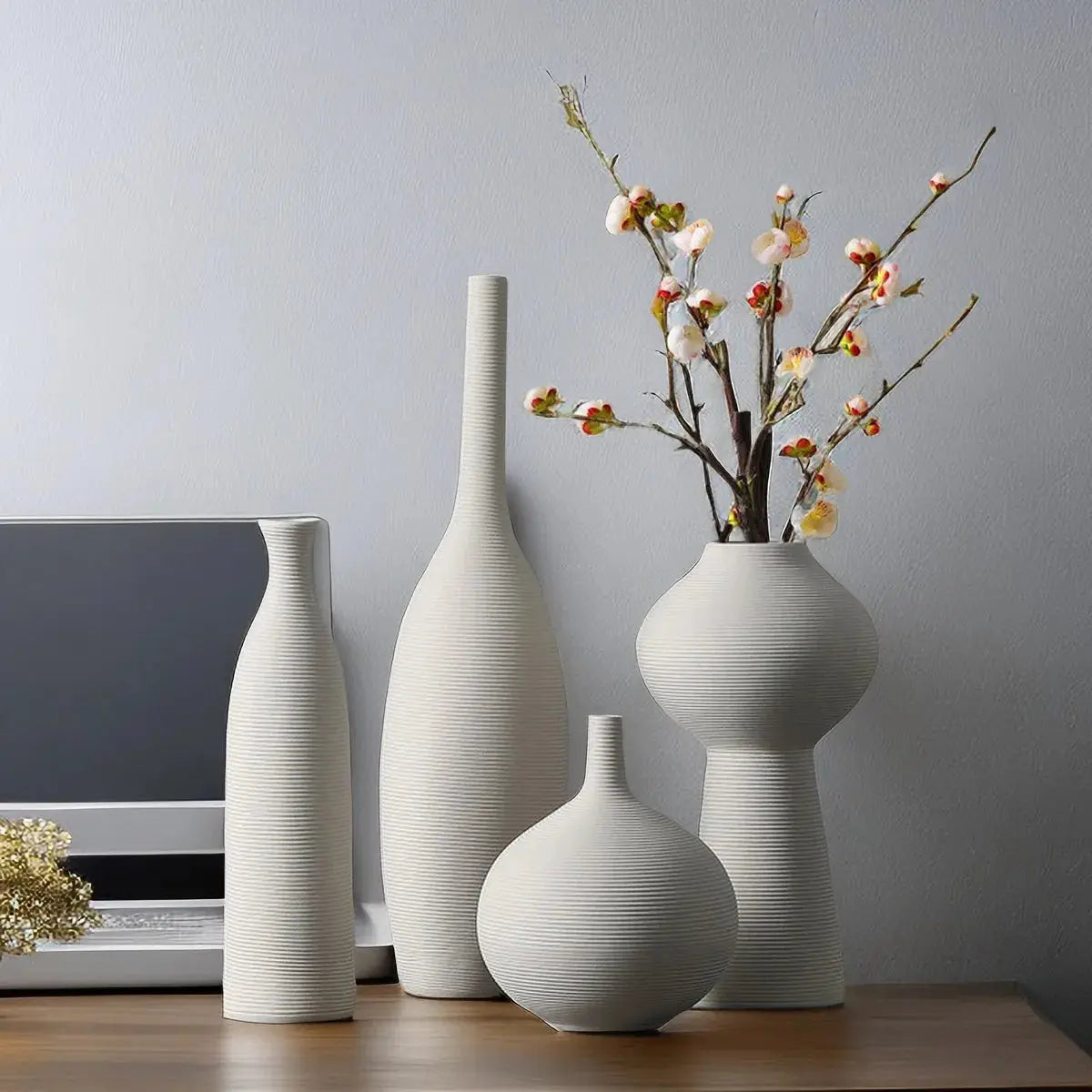 WhiteWhisper Ceramic Vase - AWOLUS