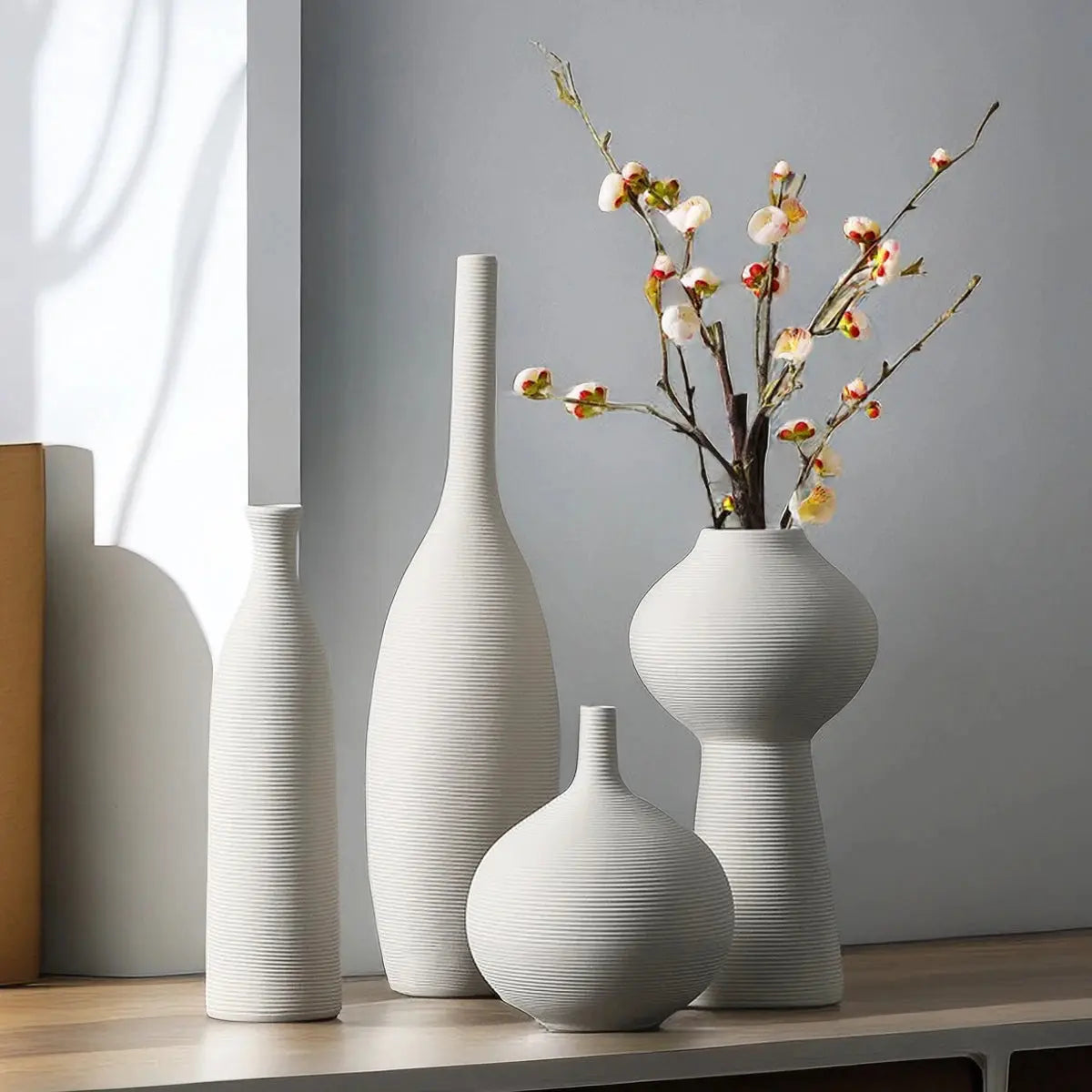 WhiteWhisper Ceramic Vase - AWOLUS