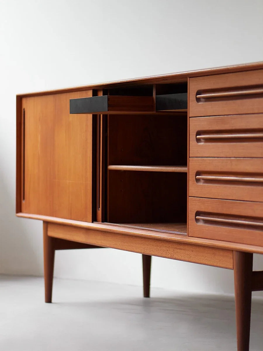 Retro modern TV cabinet log small apartment cherry wood furniture storage drawer storage cabinet AWOLUS