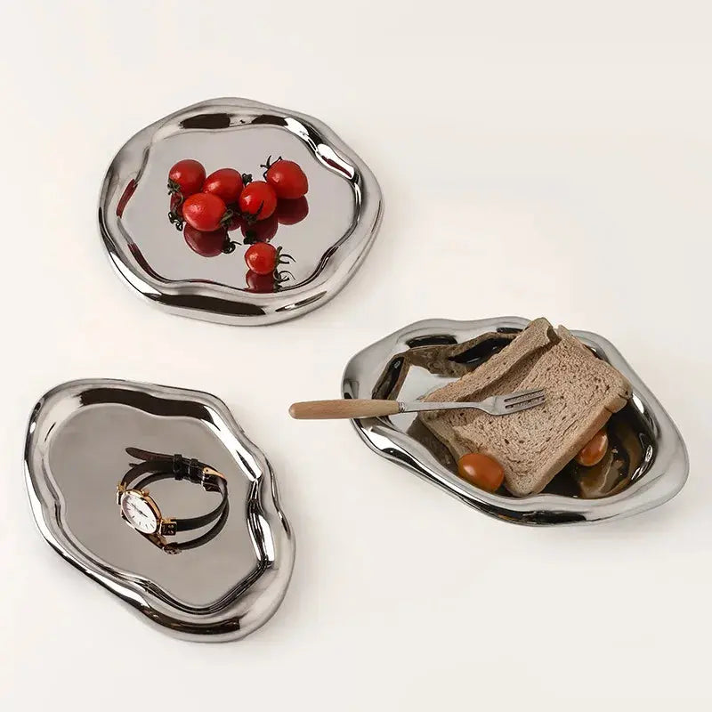 Nordic Plated Ceramic Tray - AWOLUS