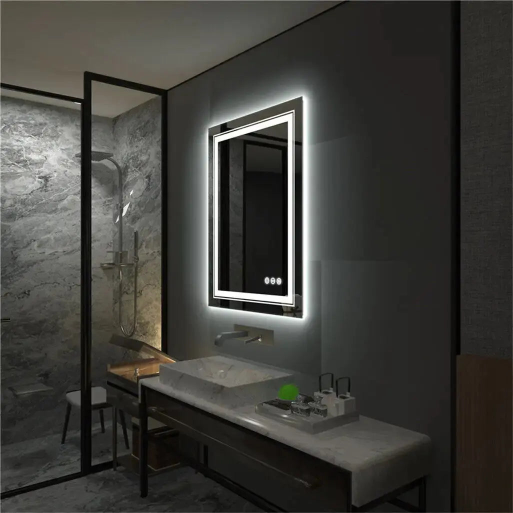 GeminiGlow Bathroom Mirror - AWOLUS