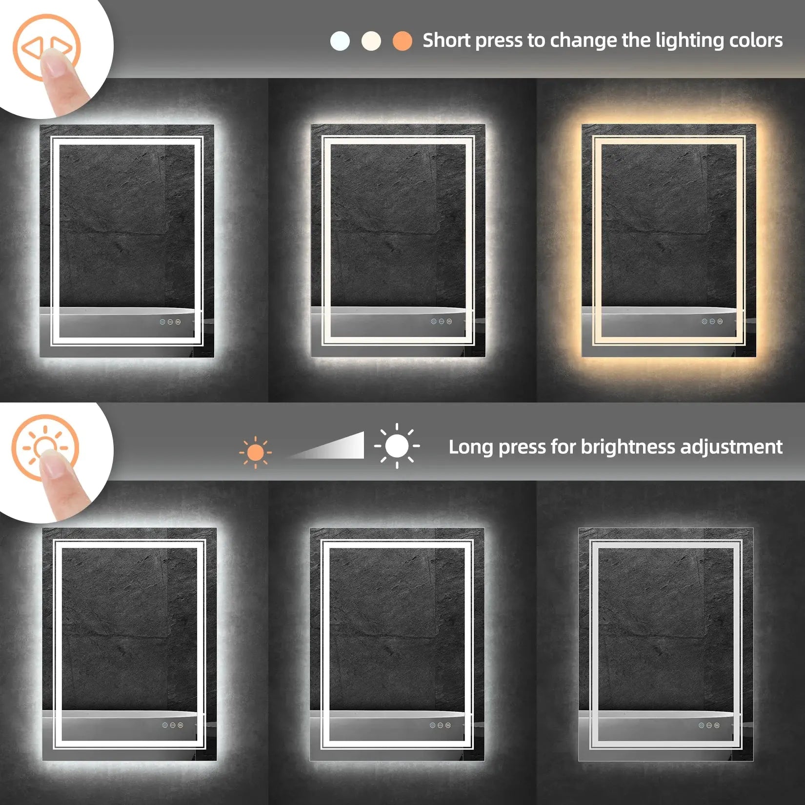 GeminiGlow Bathroom Mirror - AWOLUS