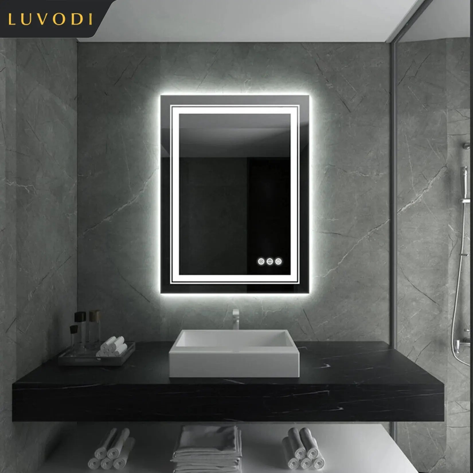 GeminiGlow Bathroom Mirror - AWOLUS