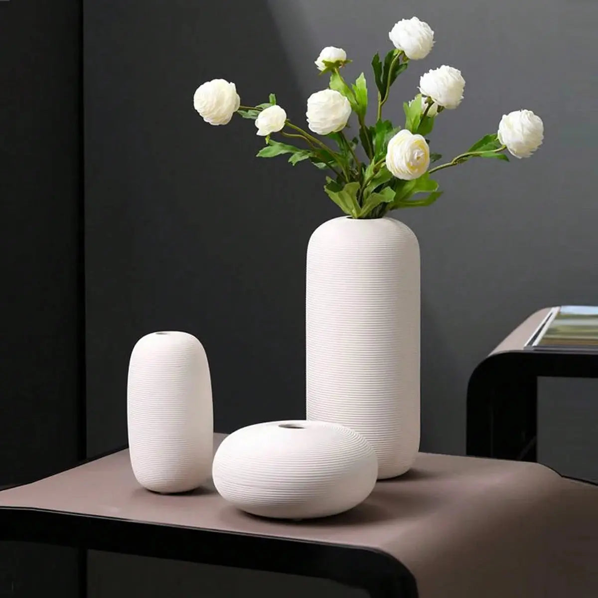 WhiteWhisper Ceramic Vase - AWOLUS