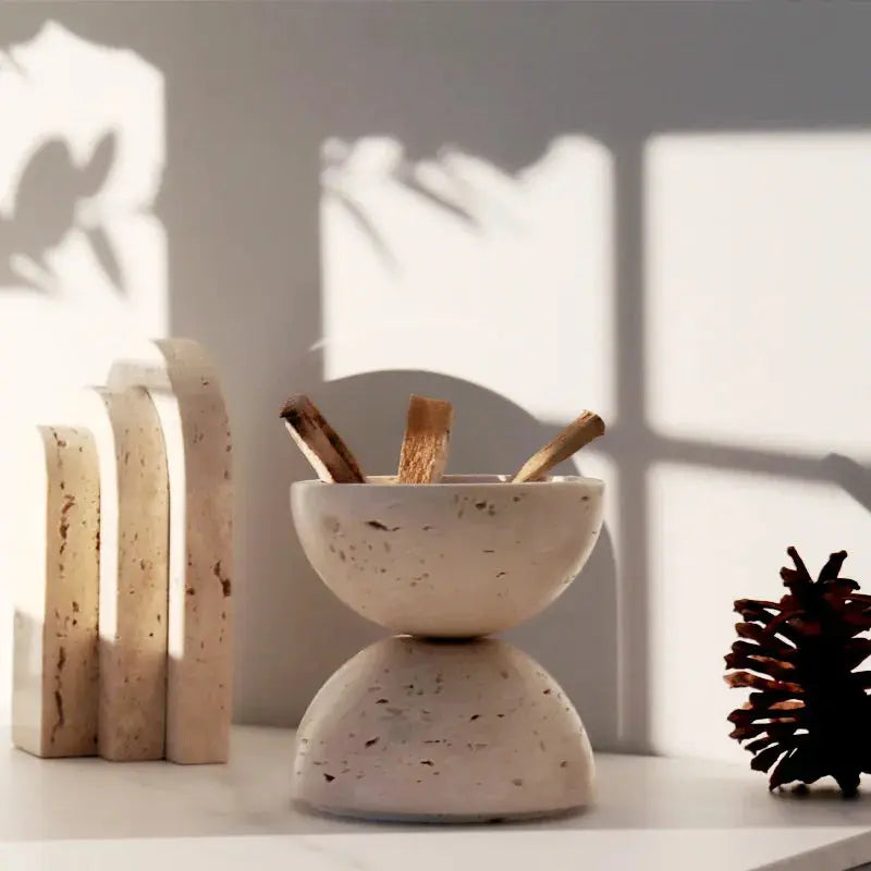 Travertine Sphere Mubkhar - AWOLUS