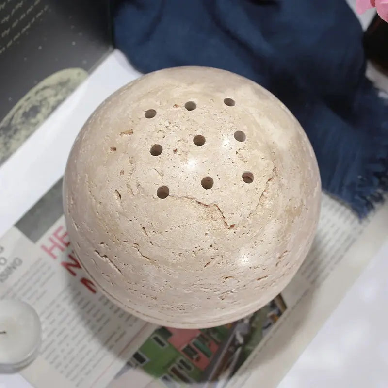 Travertine Sphere Mubkhar - AWOLUS