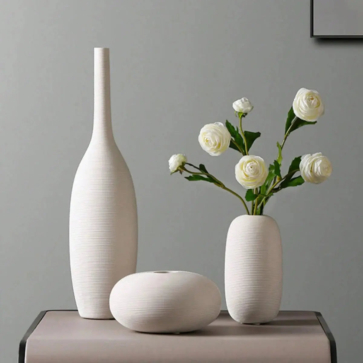 WhiteWhisper Ceramic Vase - AWOLUS